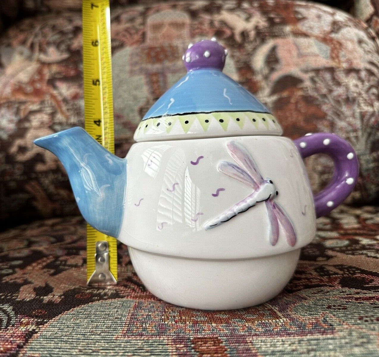 Pristine Bella Casa Tea Pot With Lid By Ganz  - Dragonfly - Image 8