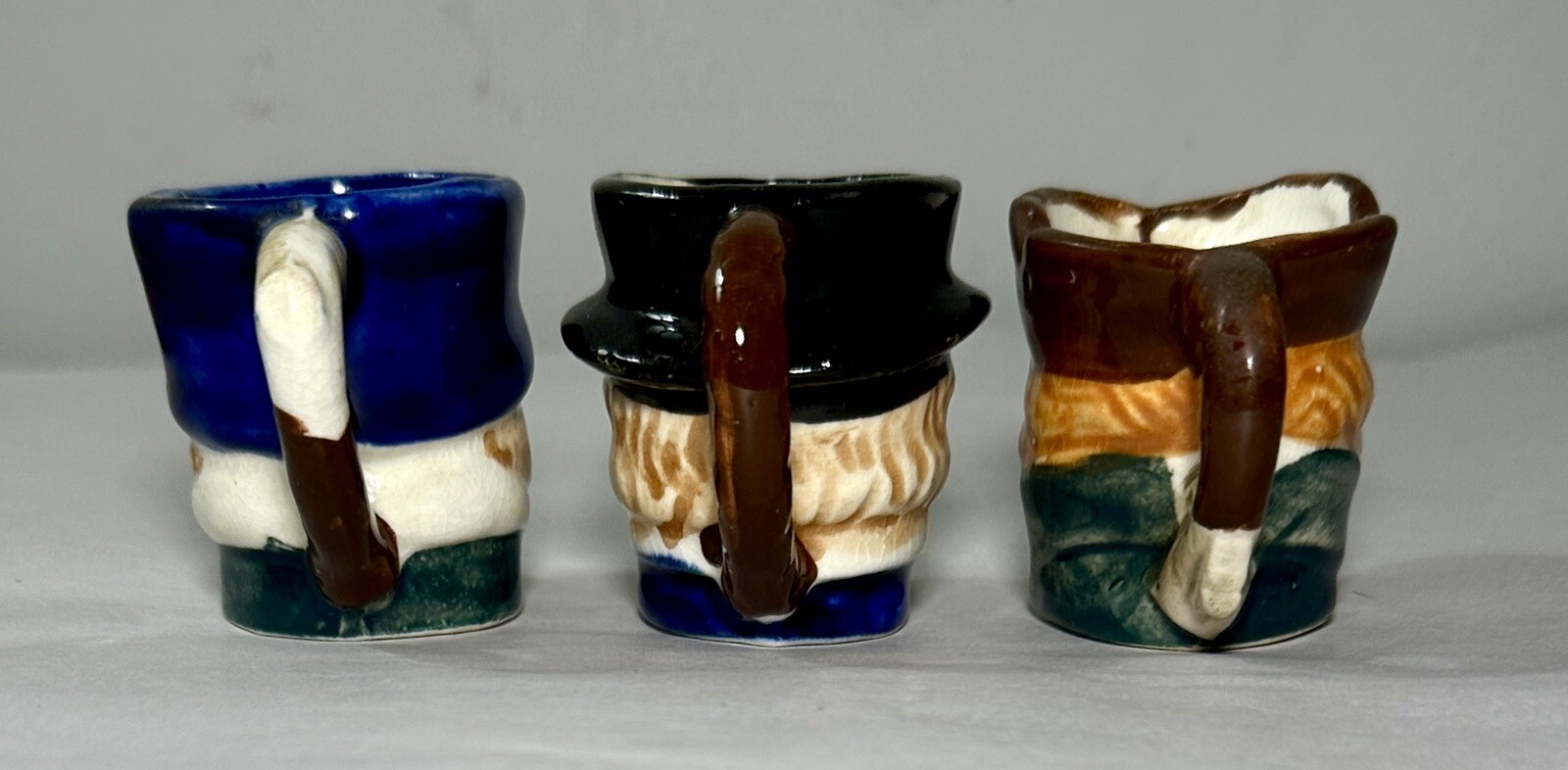 Three (3) Hand-Painted Toby Jugs - 1 3/4" Tall - Victoria Ceramics, Japan - Image 3