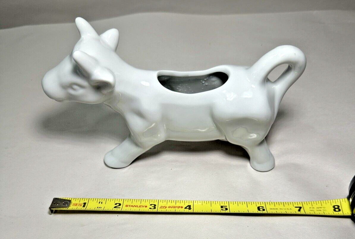 Pier 1 Imports Porcelain White Cow Creamer Pitcher  - Image 3