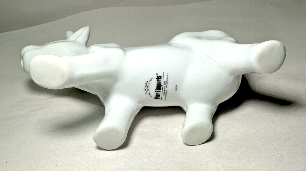 Pier 1 Imports Porcelain White Cow Creamer Pitcher  - Image 4