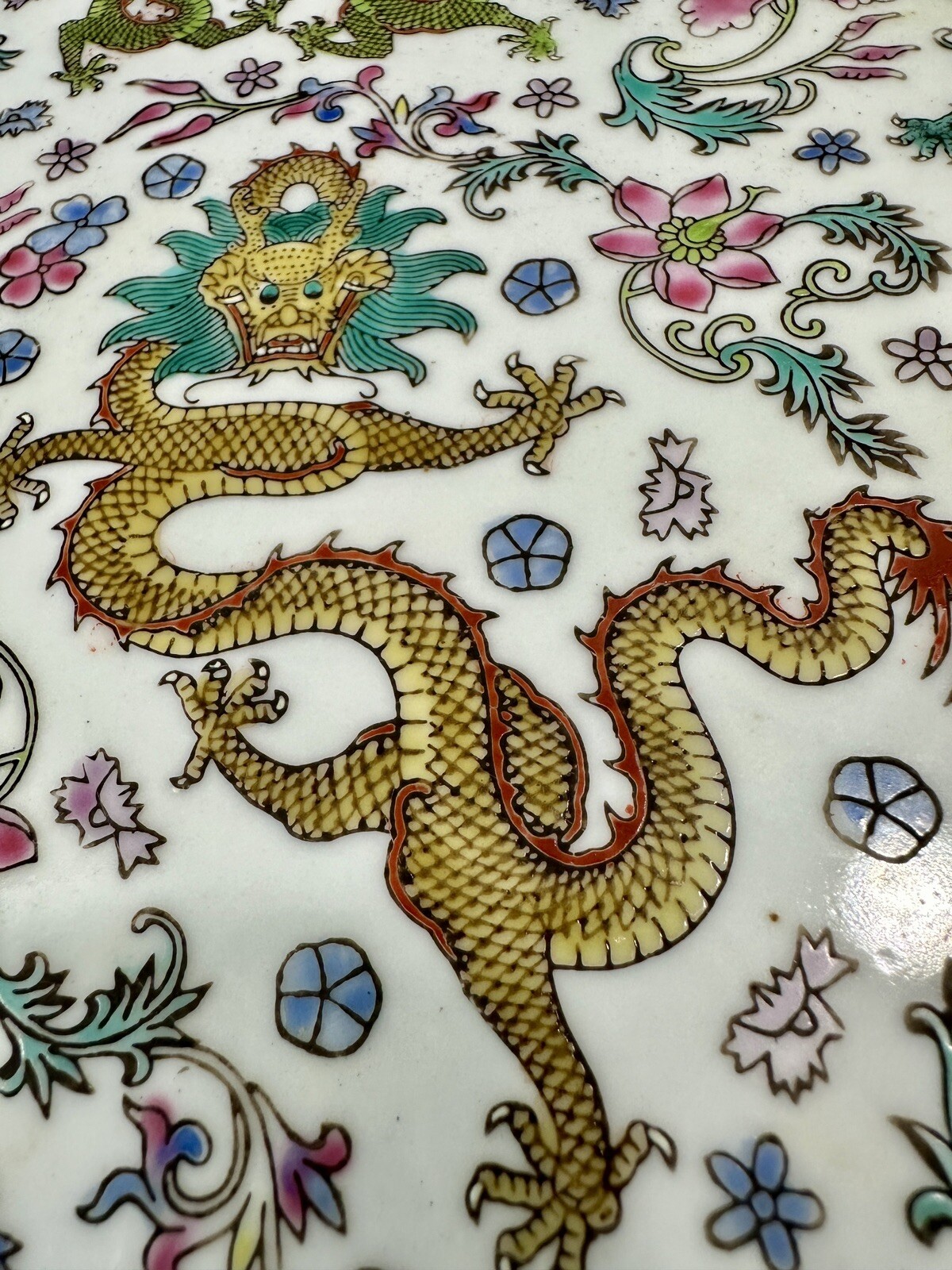 Hand Painted Plate From China - Dragons - 10" - Image 3