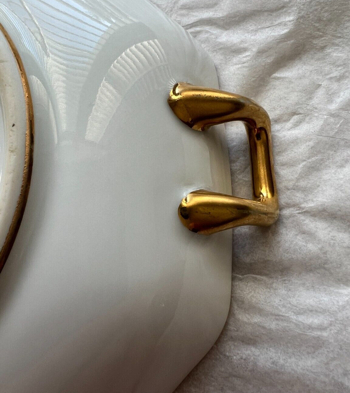 Vintage Nippon Japan Hand Painted Double Handle Candy Dish Bowl - Image 6