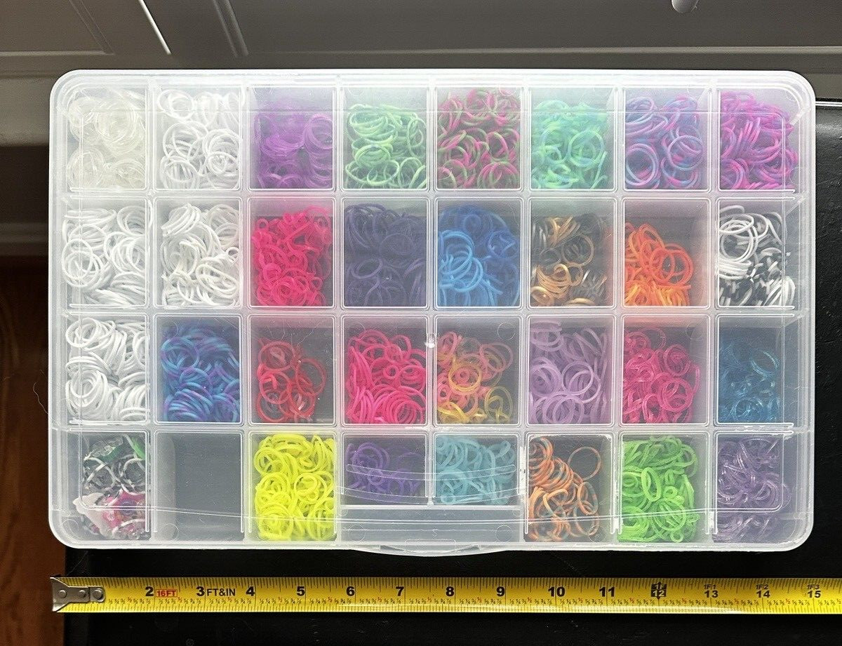 Rainbow Loom Rubber Bands - Hundreds of Brand New, MultiColor in Compartment Box - Image 2