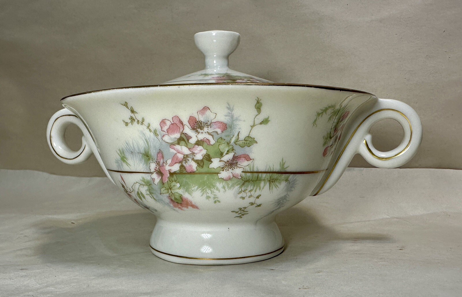Theodore Haviland Apple Blossom Sugar Bowl and Lid - Immaculate - Image 4