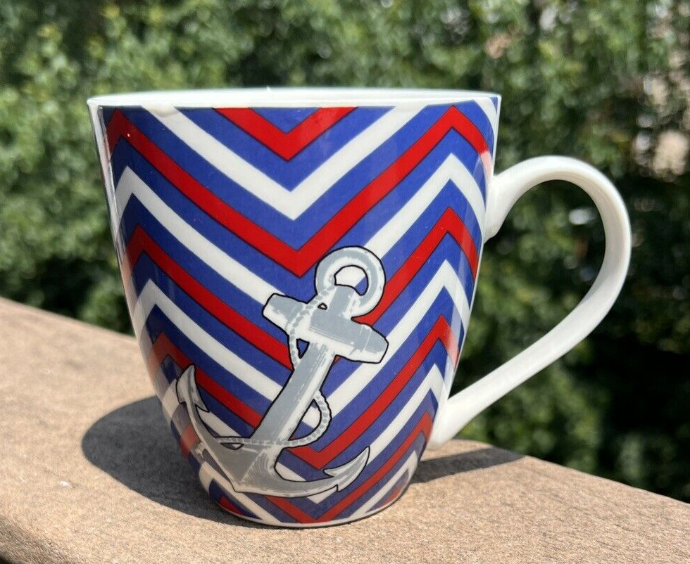 Pfaltzgraff Nautical Red White and Blue Mug -- Immaculate - Image 2