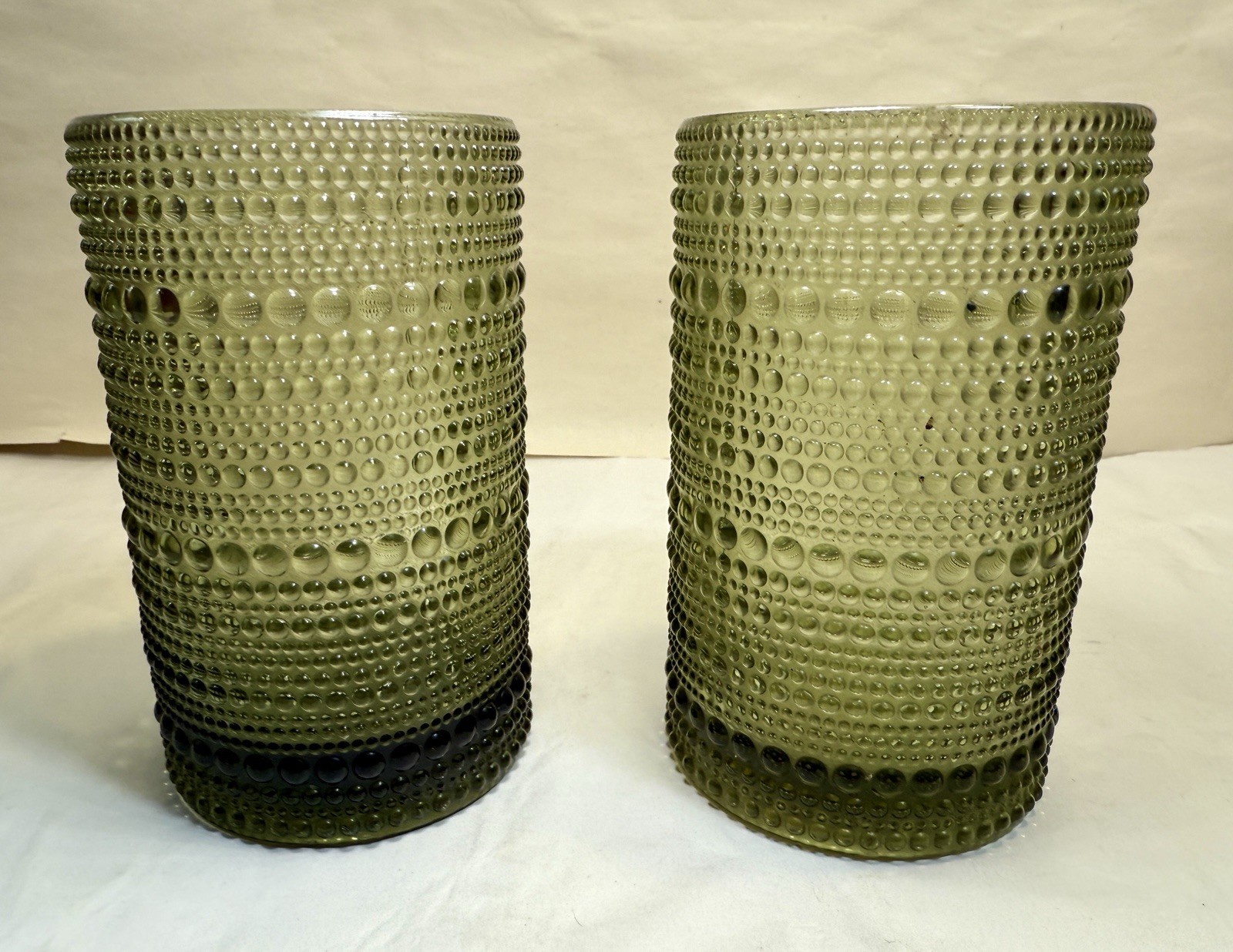 Two Fortessa Jupiter Embossed Textured Hobnail Tumblers Cornflower Green 12 oz - Image 2
