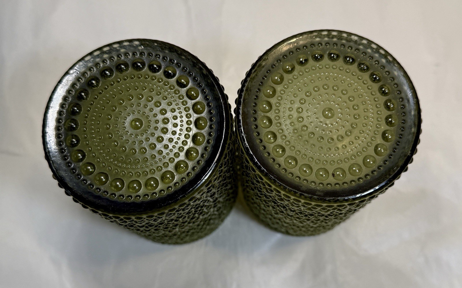 Two Fortessa Jupiter Embossed Textured Hobnail Tumblers Cornflower Green 12 oz - Image 4