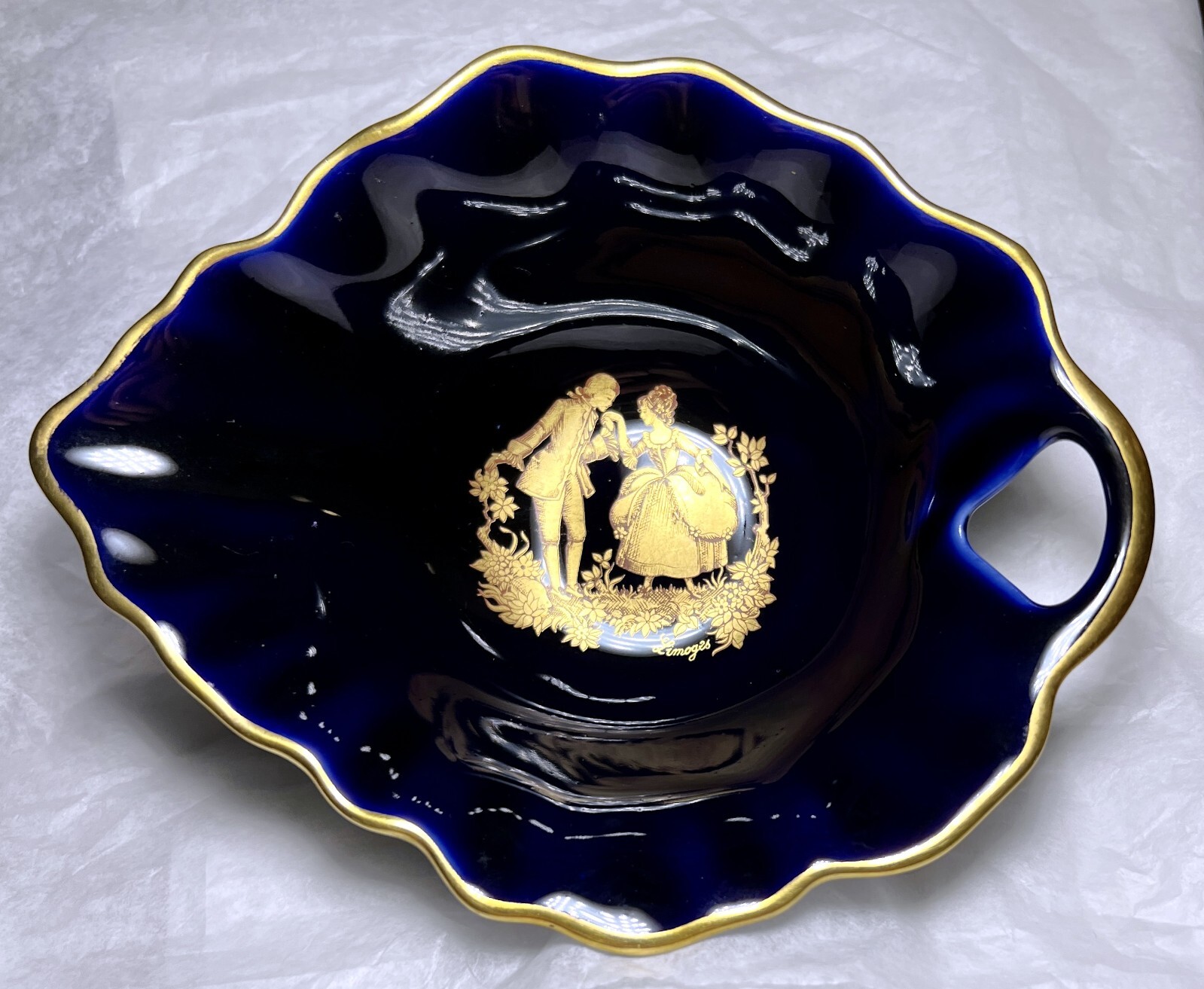 Vintage Limoges Cobalt Blue Bowl - 5 1/4 inches
