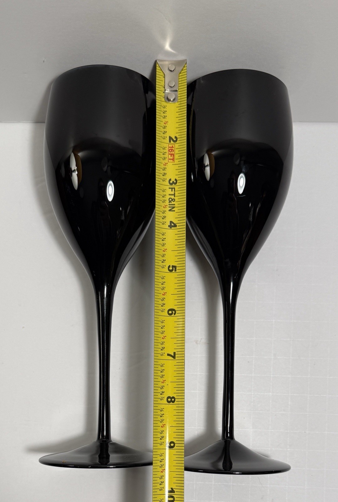 One Each Mikasa Elite Black Crystal Water Goblet and Wine Glass  - 9" - Image 5