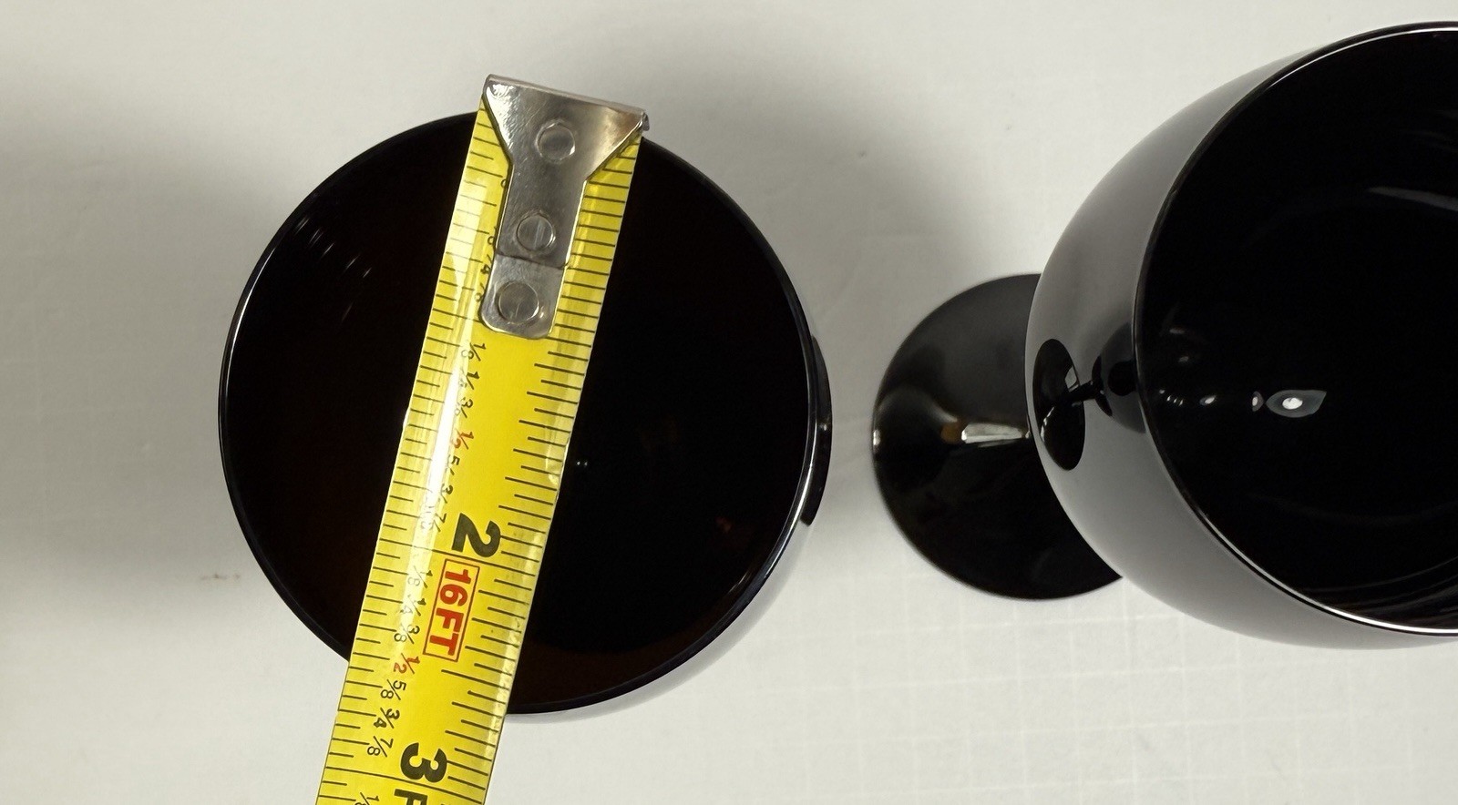 One Each Mikasa Elite Black Crystal Water Goblet and Wine Glass  - 9" - Image 6