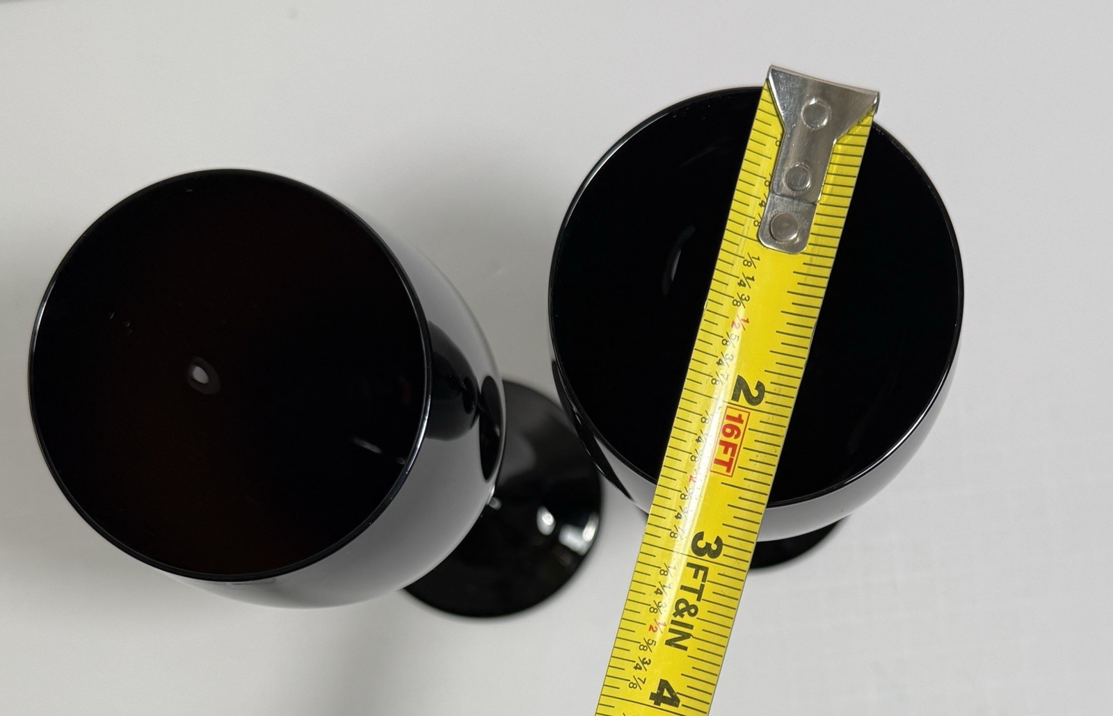 One Each Mikasa Elite Black Crystal Water Goblet and Wine Glass  - 9" - Image 7