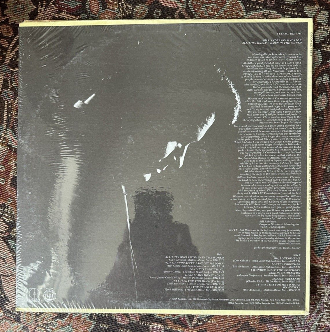 SEALED: Bill Anderson Sings For "All The Lonely Women In The World" - Image 1