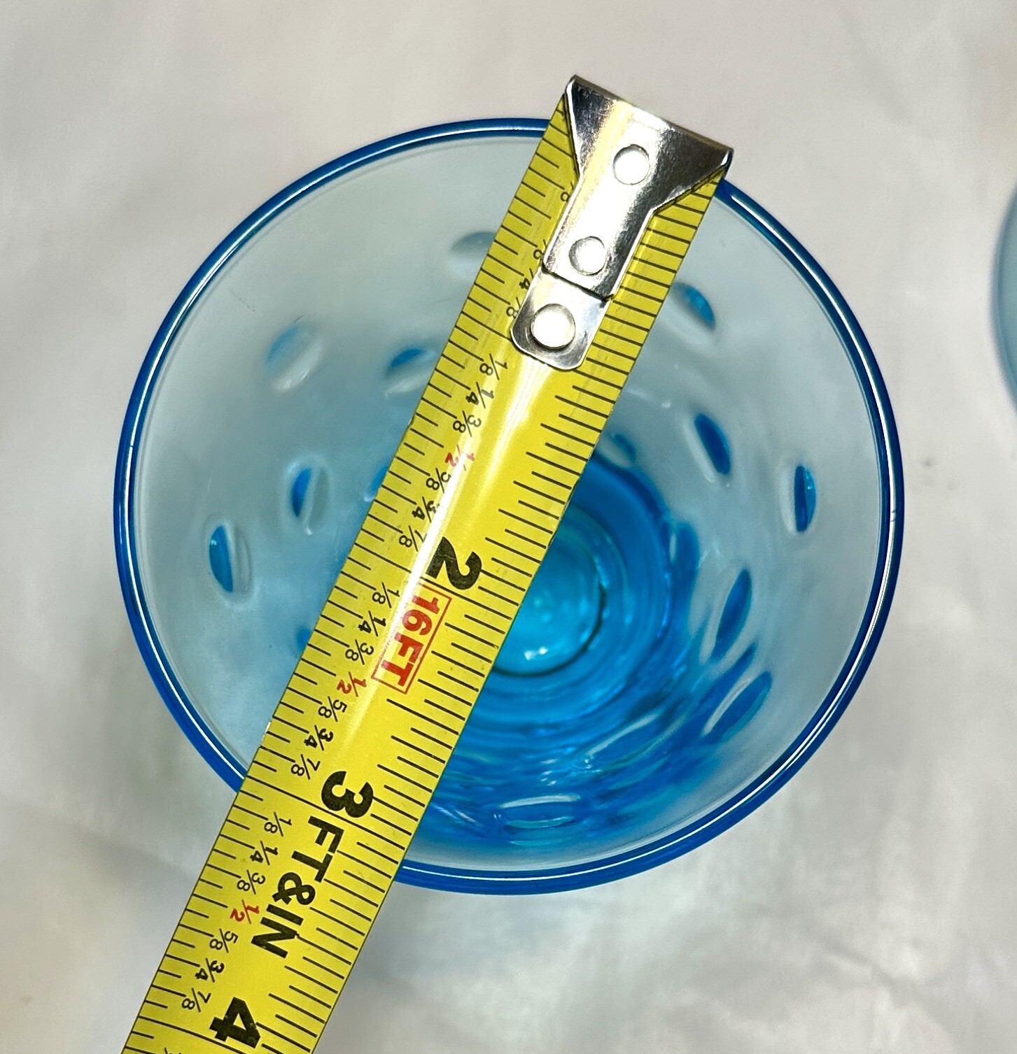 Set Of 2 Hazel Atlas Capri Blue Dot Cocktail Barware Glasses 4 Ounces - Image 3