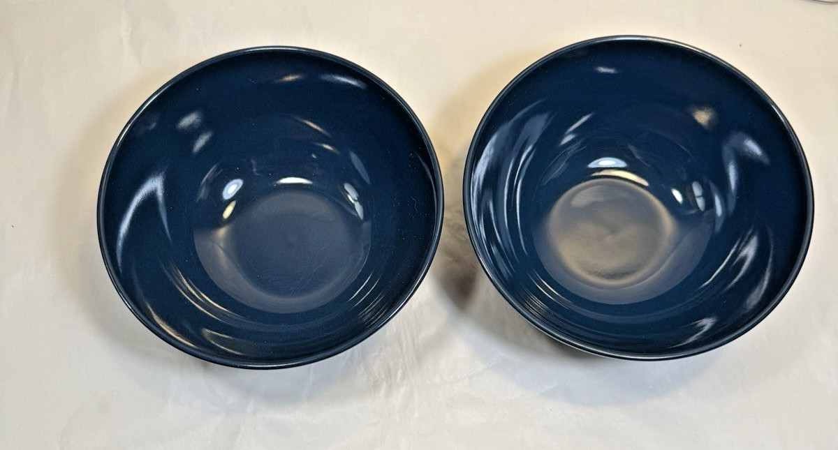 Set of 2 (Two) IKEA Of Sweden FARGRIK Royal Blue Coupe Cereal Bowls 21963 - Image 2