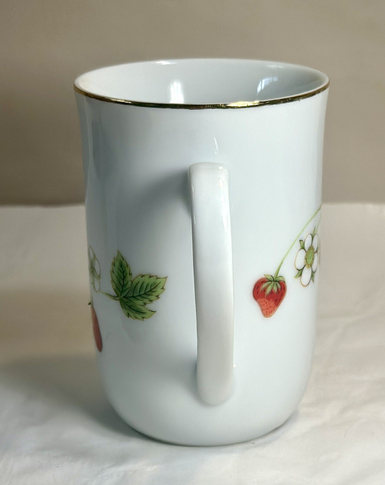 Vintage OTAGIRI Japan Strawberries & Blossom Gold Rim China Mug - 8 oz. - Image 5