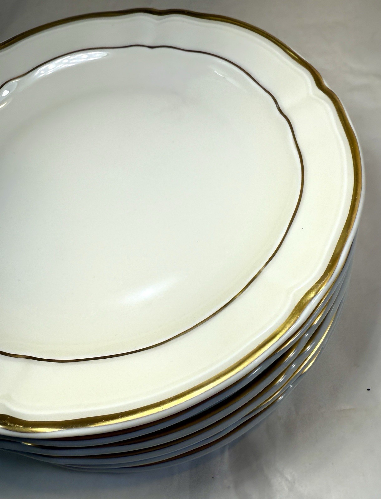 One Bernardaud Limoges 6-1/4" Side Plate - White w Gold Trim - New Old Stock - Image 5