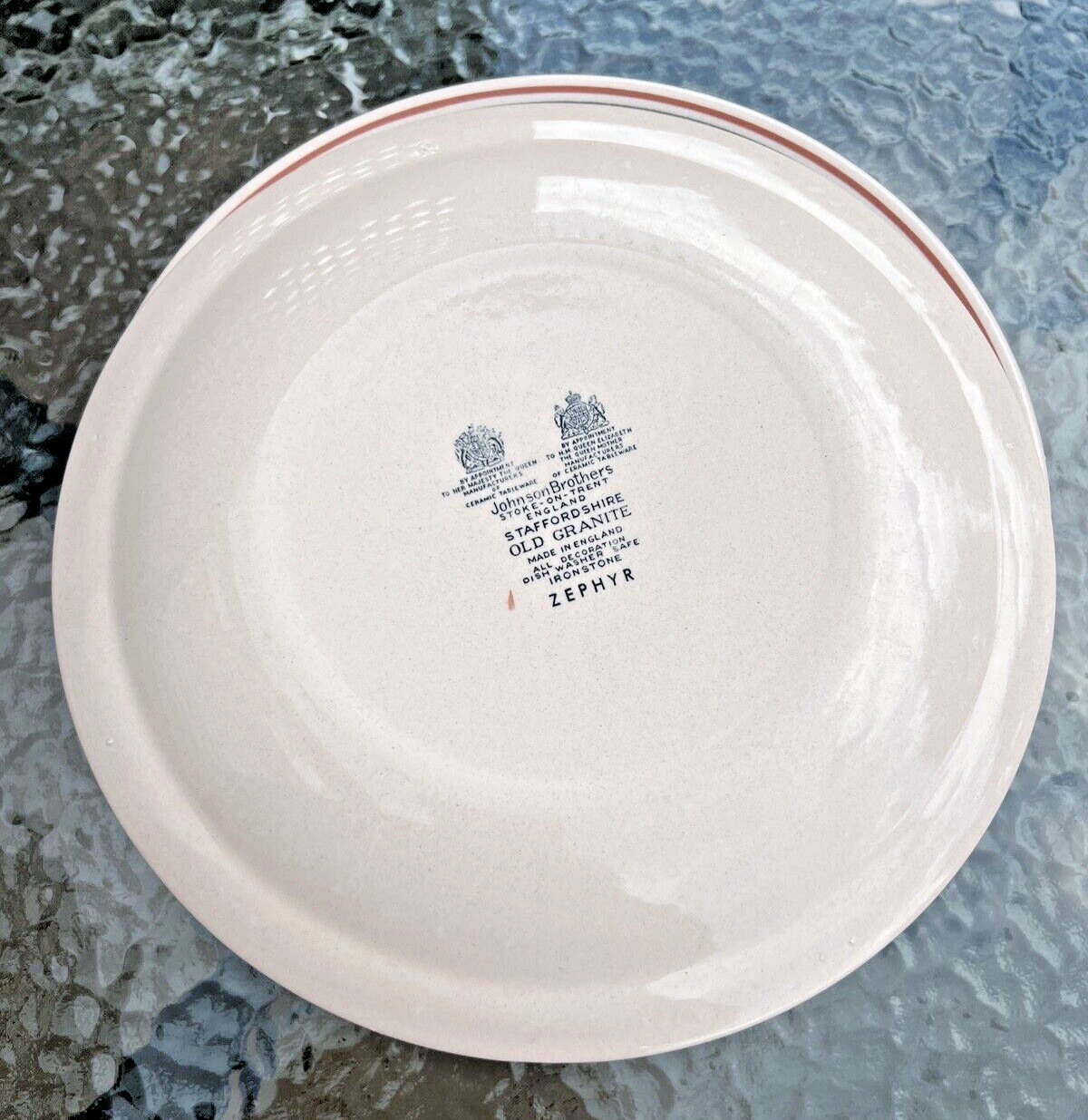 Johnson Brothers Zephyr Old Granite Ironstone 10" Dinner Plate - Immaculate - Image 2