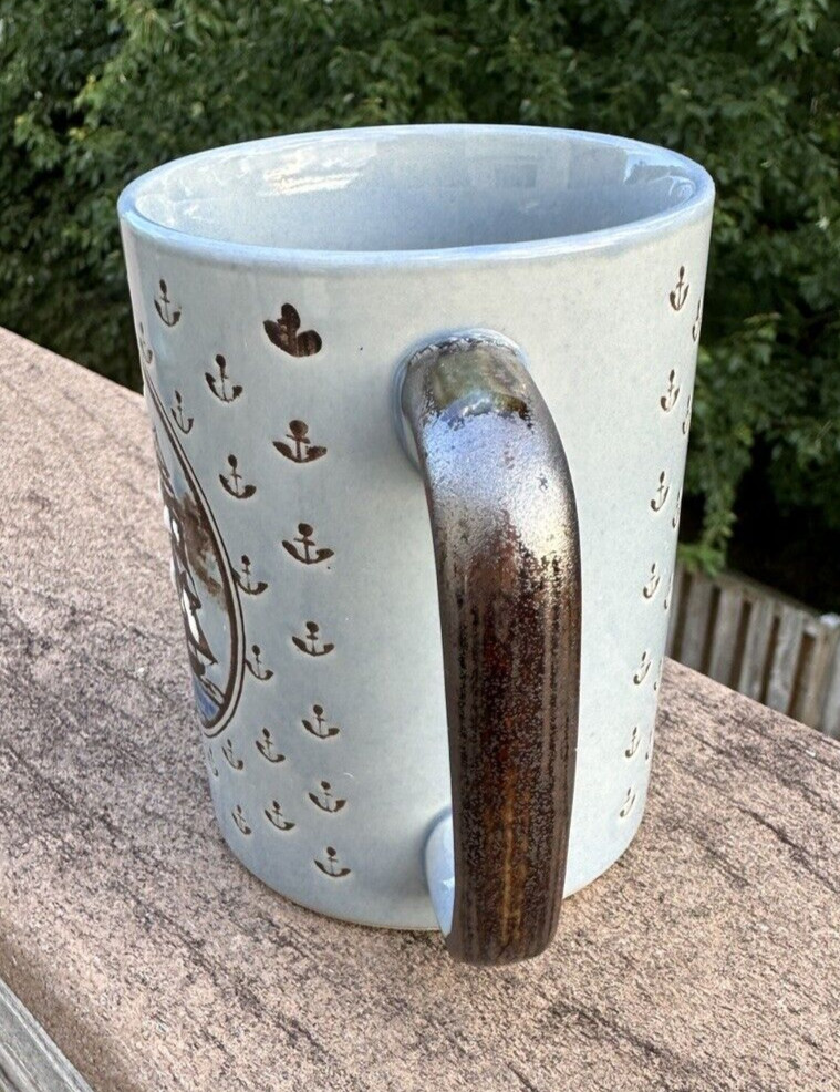 Nautical Themed Coffee / Tea Mug - Sailing Ship, Anchors - Made in Japan - Image 1