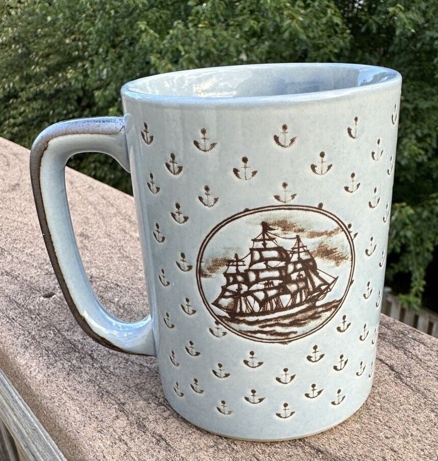 Nautical Themed Coffee / Tea Mug - Sailing Ship, Anchors - Made in Japan - Image 2