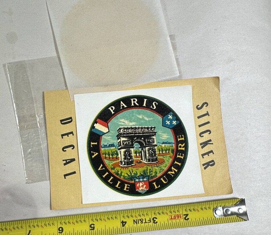 Arc de Triomphe - Paris "La Ville-Lumière” - Vintage 1975 Decal - Image 3