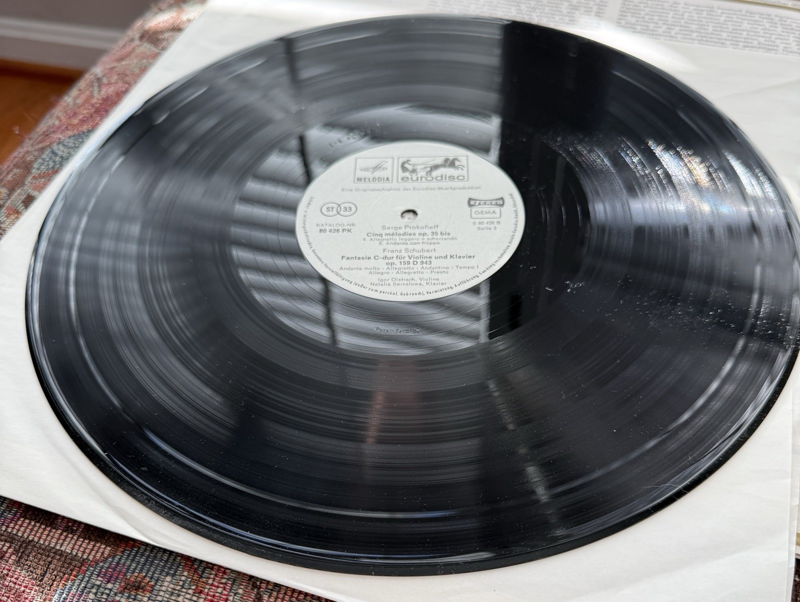 Oistrakh / Serzalowa - Schubert, Ravel, Prokofieff -  Eurodisc 80 426 PK Stereo - Image 1