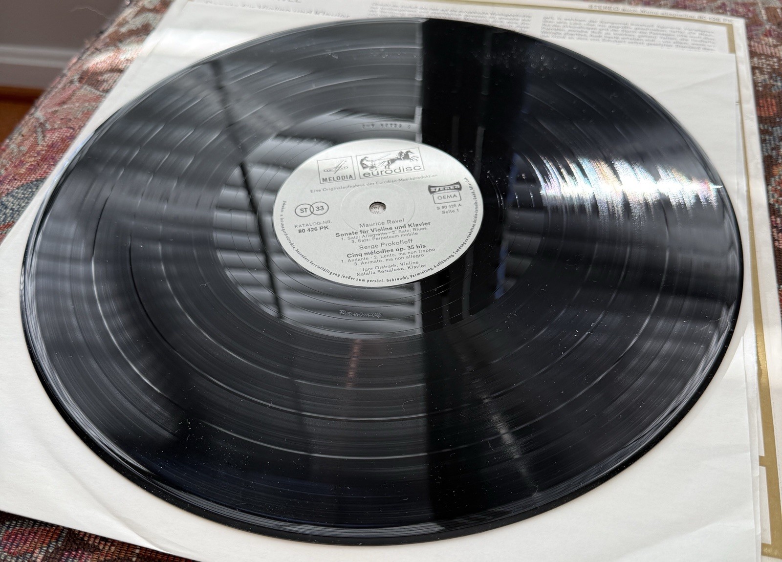 Oistrakh / Serzalowa - Schubert, Ravel, Prokofieff -  Eurodisc 80 426 PK Stereo - Image 3