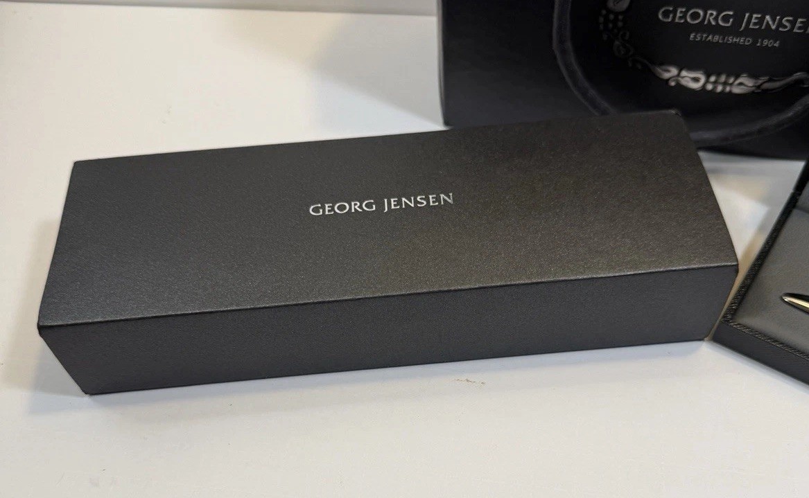 Georg Jensen Denmark Sterling Silver 925 Acorn Letter Opener, Box, and Bag - Image 12