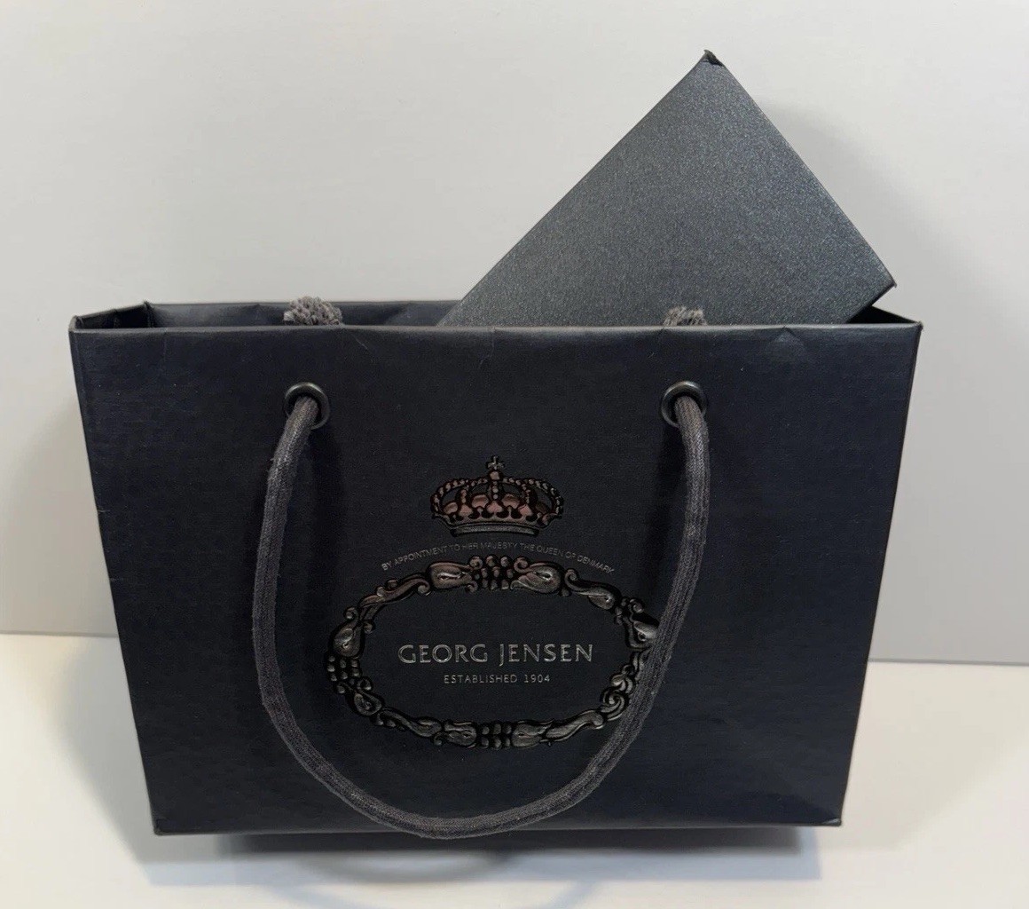 Georg Jensen Denmark Sterling Silver 925 Acorn Letter Opener, Box, and Bag - Image 13