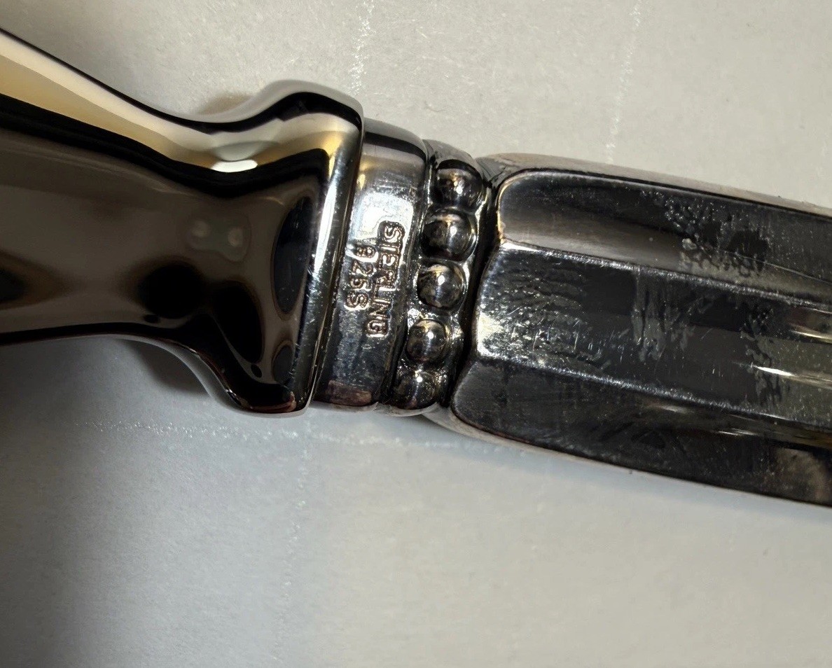 Georg Jensen Denmark Sterling Silver 925 Acorn Letter Opener, Box, and Bag - Image 4