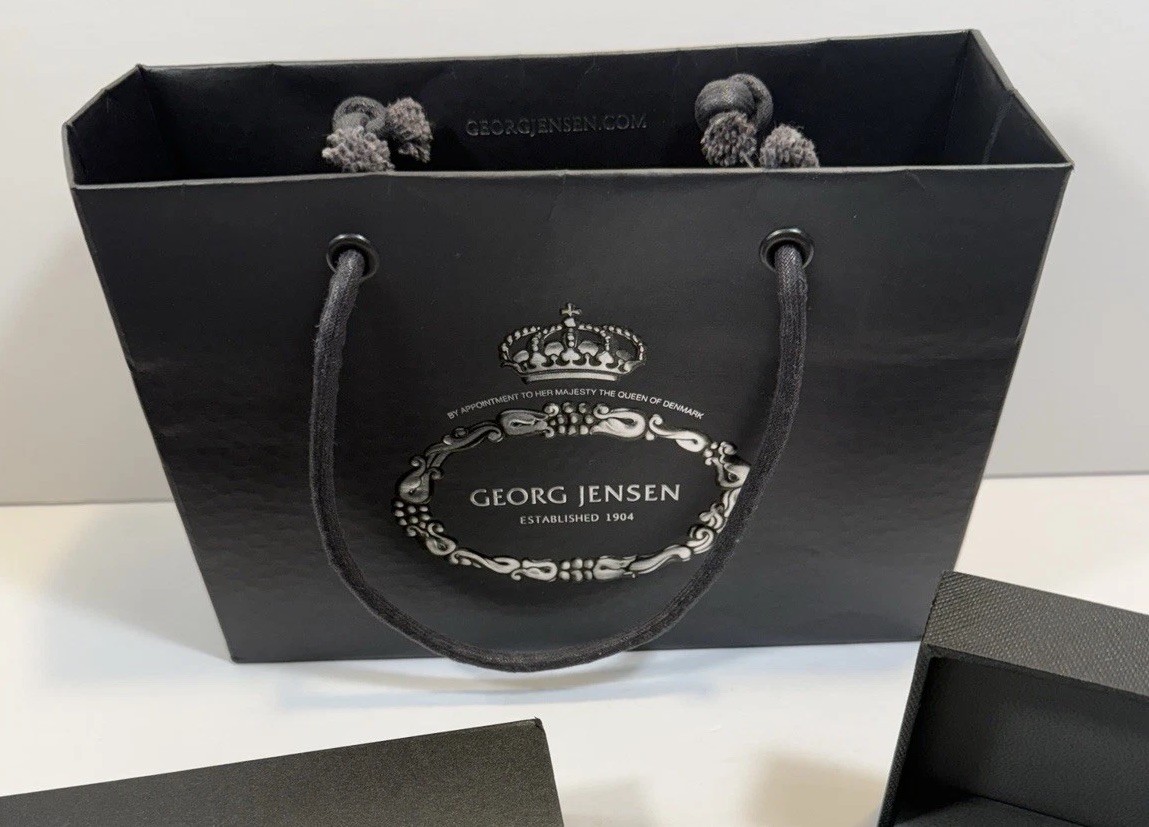 Georg Jensen Denmark Sterling Silver 925 Acorn Letter Opener, Box, and Bag - Image 10