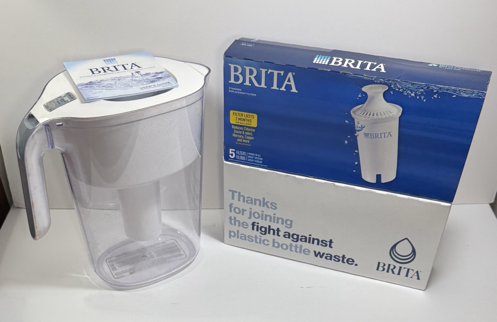 Brita Water Filtration Pitcher and New Filters