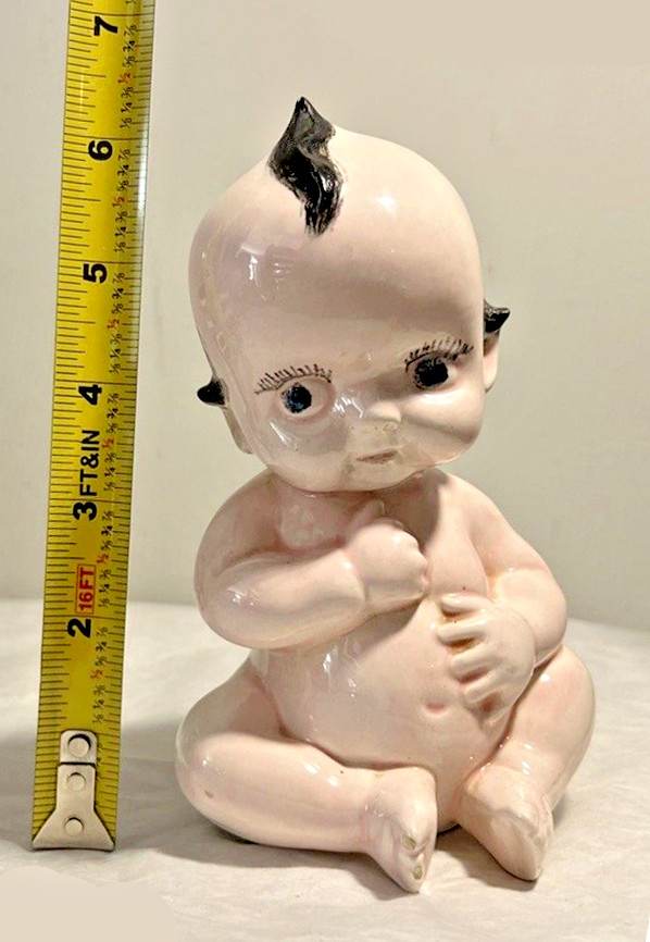 Antique Ceramic Baby Angel Piggy Bank - 6.5" Tall - Immaculate - Image 6