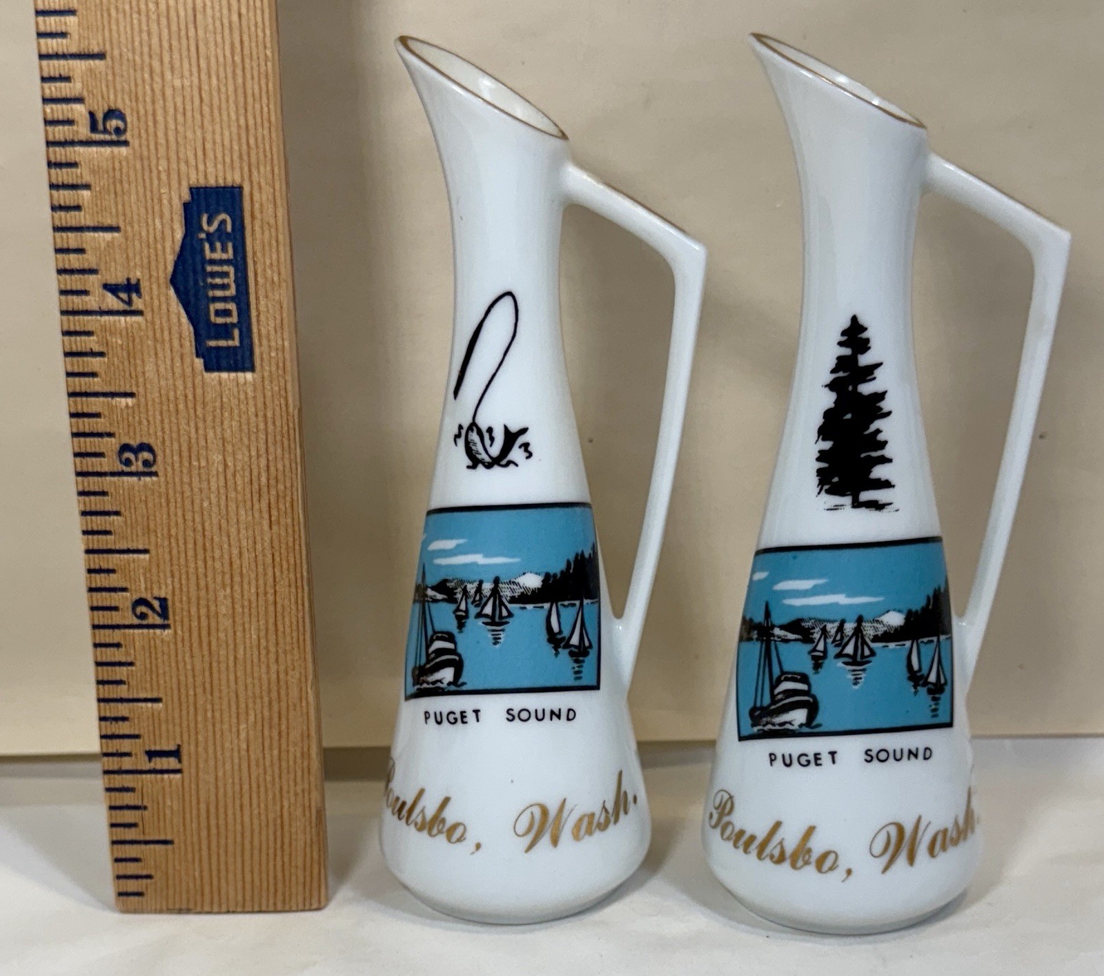 Viletta's Arts Fine Bone China Puget Sound Mini Vases Circa 1967 - Set Of Two - Image 7