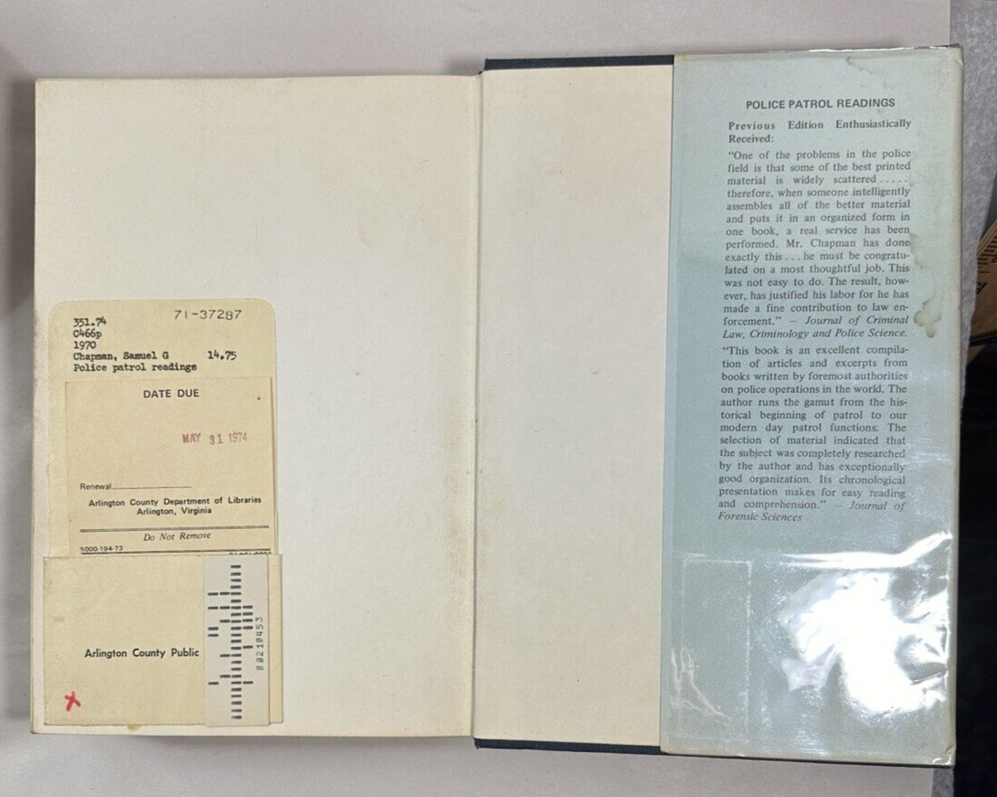 Police Patrol Readings - Second Edition - Samuel Chapman - 2nd Ed., 1970 - HCDJ - Image 7