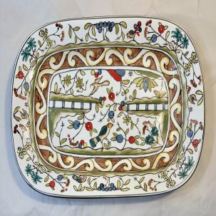 Temptations by Tara Birds Palms Ovenware 14” X 9.5” Serving Tray / Platter MINT