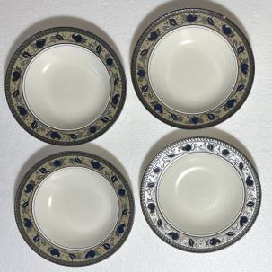 Four (4) Mikasa Intaglio CAC01 Arabella Rim Soup Bowls 9.25" - Japan