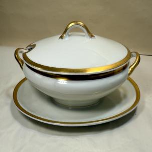 Antique Dulin & Martin Co. Porcelain Lidded Dish / Gravy Boat - GDA Limoges