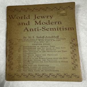 World Jewry And Modern anti-Semitism / by N.I. Saloff-Astakhoff - 1939