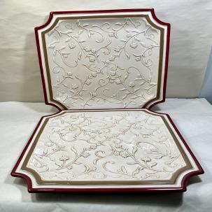 Two Square MWW Market Dinner Plates -- 11" -- Unboxed, Unused