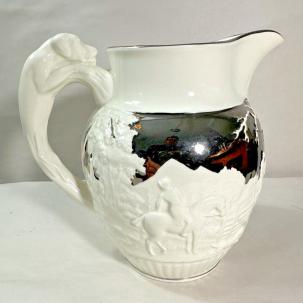 Wedgwood of Etruria & Barlaston D'Ye Ken John Peel 24 oz Pitcher Platinum