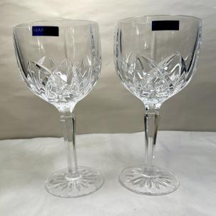 Set of (2) Two Marquis by Waterford Crystal Goblet Brookside 8 1/2" Tall Germany