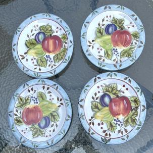 Four (4) Black Forest Fruits by Heritage Mint, Ltd 10 1/2" Dinner Plates