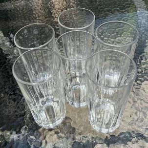 Six (6) Vintage Crisa Drinking Glasses - 4 1/2" Tall