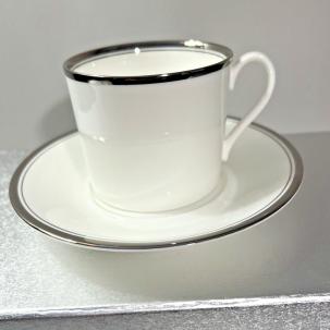Two (2) Mikasa Platinum Halo Bon Jour Cups and Saucers - NIB