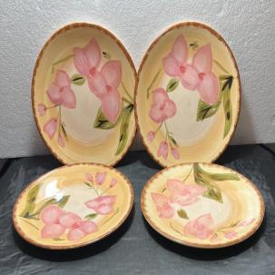 Tabletop Unlimited Pink Orchids Salad / Bread Plates 8 1/2"
