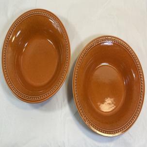 Two (2) Pier 1 Imports Spice Route Pumpkin Beaded Bowls - 8" - Unboxed, Unused