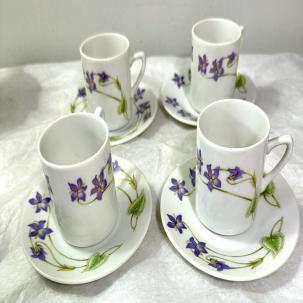 Set of 4 Vintage Toscany Tahoe Fine China Demitasse Cup and Saucer Sets Japan
