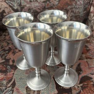 Four (4) Faemam Pewter Goblets - 5 1/2 " Tall