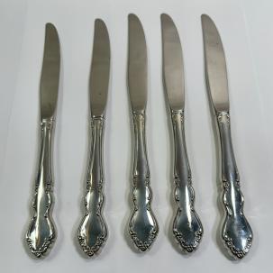 Five (5) Oneida Stainless Dover (Glossy) Dinner Knives - Unused