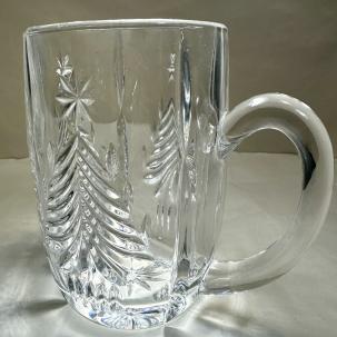 Mikasa Christmas Tree Lead Crystal Coffee / Tea Mug - Holiday - New With Tags